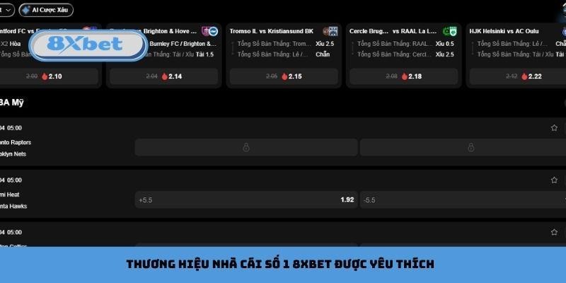 Thương hiệu nhà cái số 1 8xbet được yêu thích
