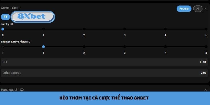 Kèo thơm tại cá cược thể thao 8xbet