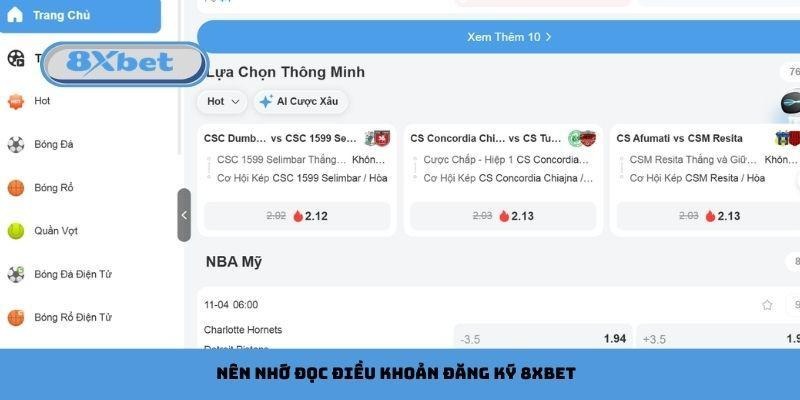 Nên nhớ đọc điều khoản đăng ký 8xbet