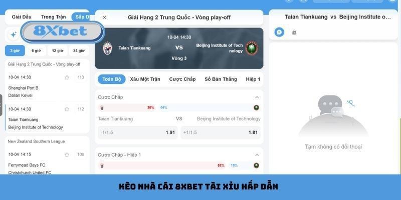 Kèo nhà cái 8xbet tài xỉu hấp dẫn