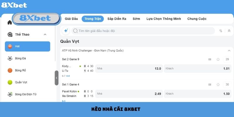 Kèo Nhà Cái 8xbet Tỷ Lệ Hấp Dẫn, Cập Nhật Liên Tục