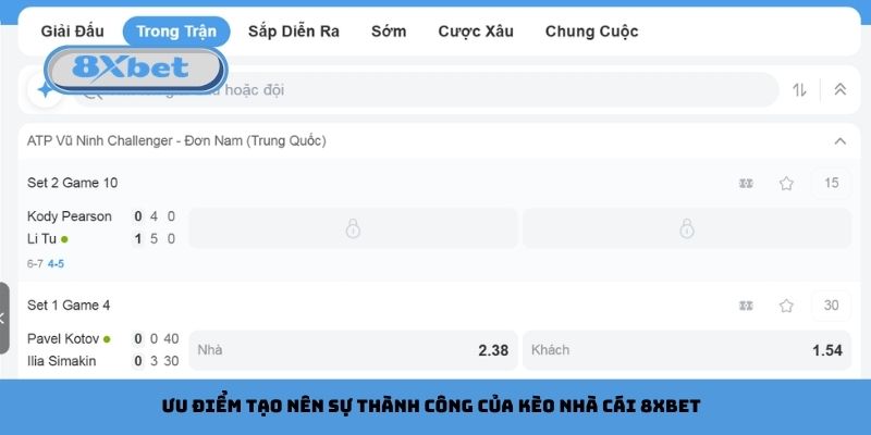 Ưu điểm tạo nên sự thành công của kèo nhà cái 8xbet